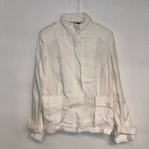 Talbots Women's white 100% Linen Jacket nwot size 12